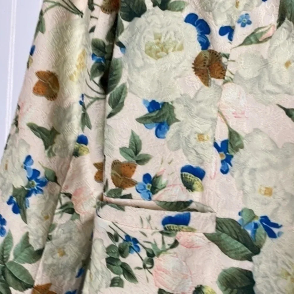 Smashed Lemon Floral/Butterfly Women's Cute Cottage Spring Blazer Size 10‎